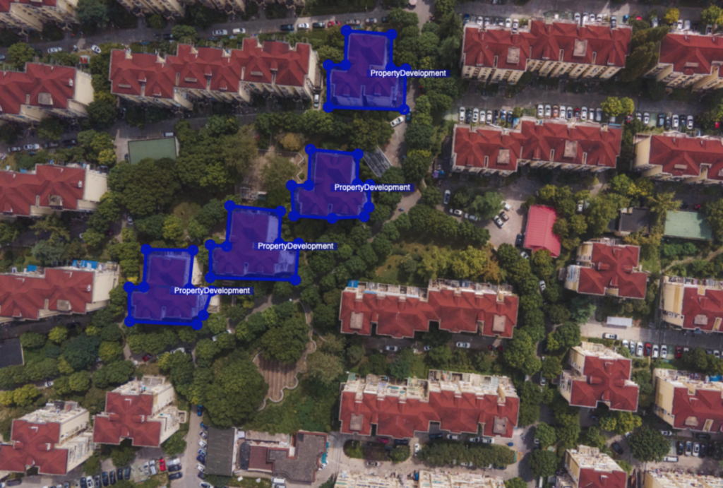 AI property development using the polygon annotation tool.