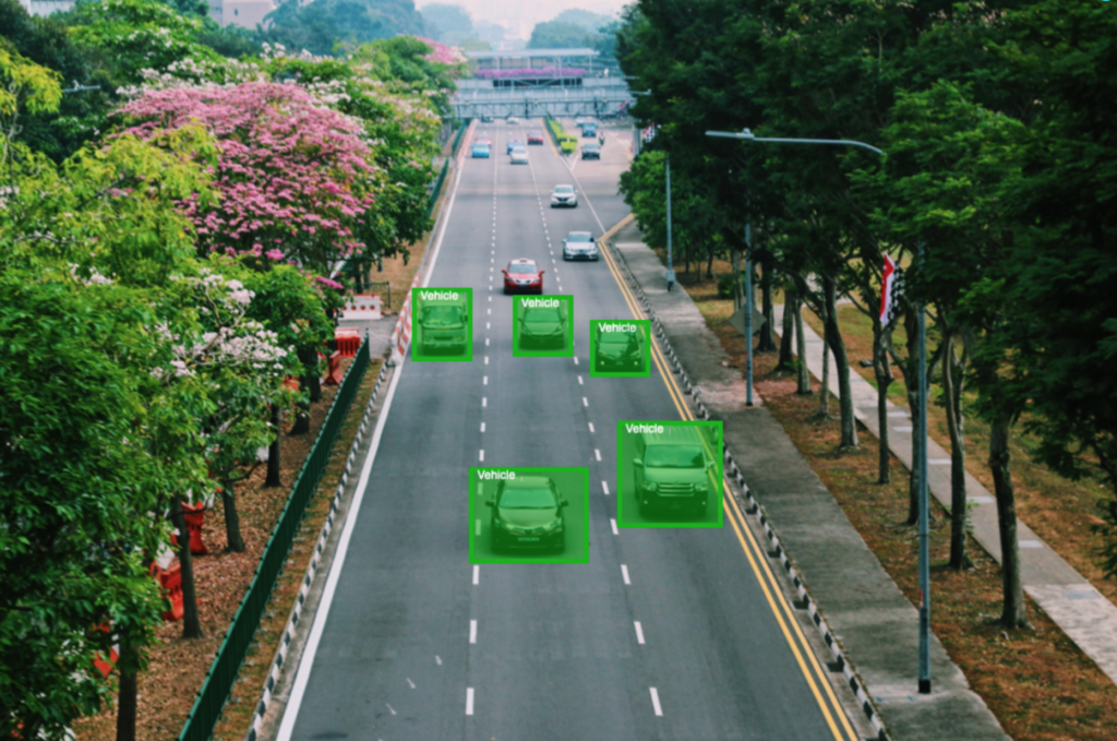 Vehicle detection application of bounding boxes.