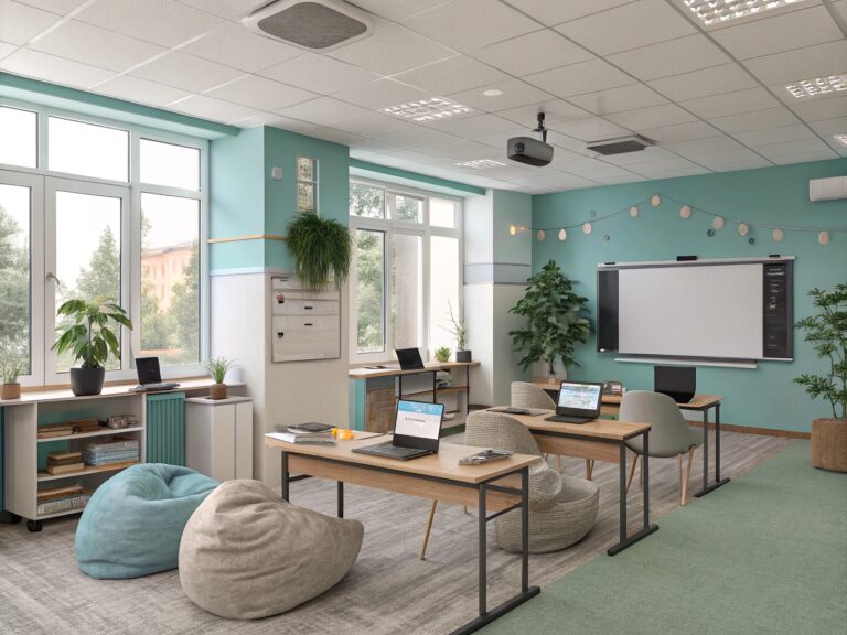 A modern classroom - artistic impression. Image credit: Alius Noreika / AI