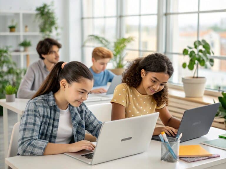 How Beneficial Can AI Smart Tutors Be? - SentiSight.ai Using smart tutoring software in a classroom - artistic impression. Image credit: Alius Noreika / AI