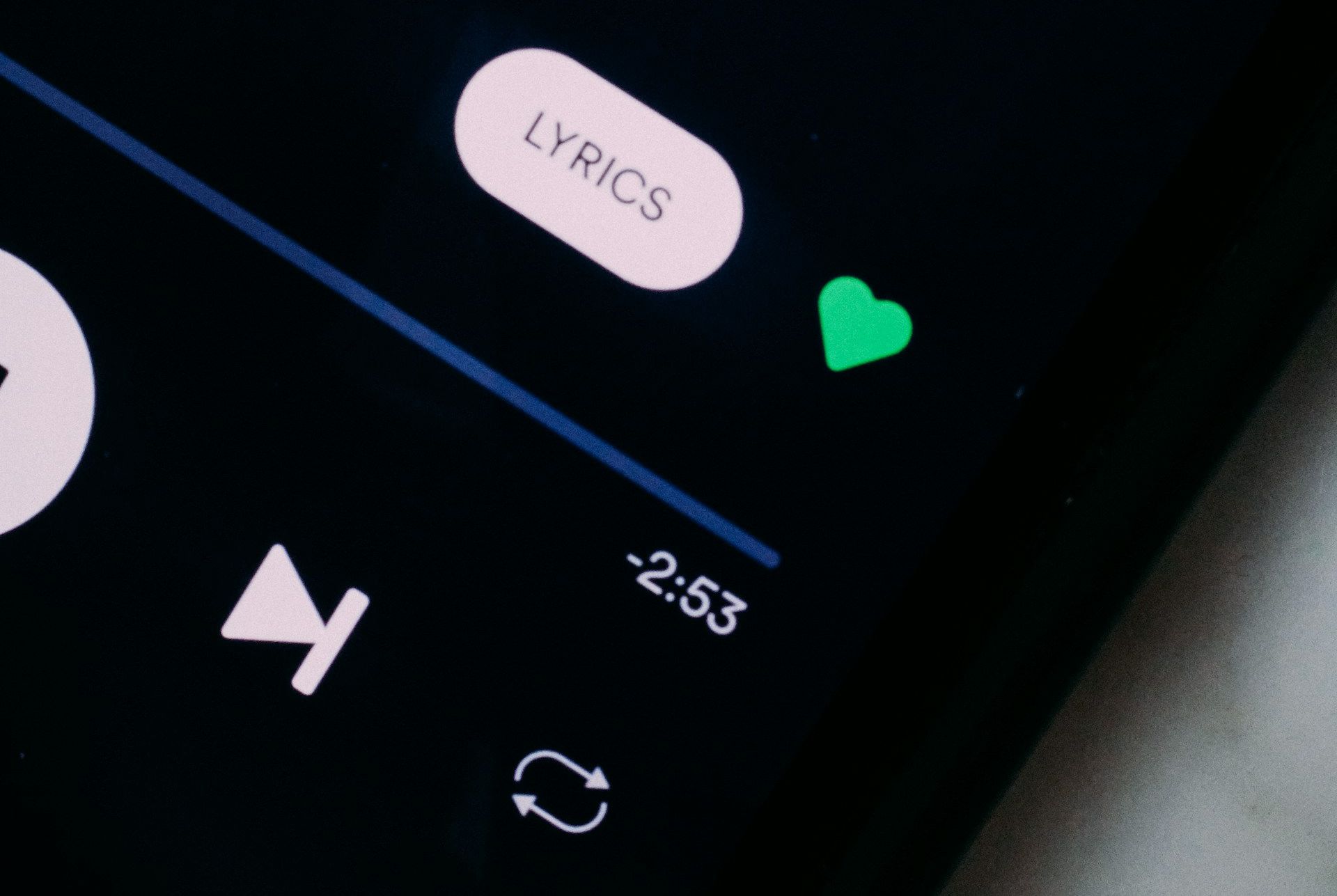 How Does an AI Lyrics Generator Work? From Prompt to Finished Lyrics - SentiSight.ai Lyrics option on a smartphone app - illustrative photo.