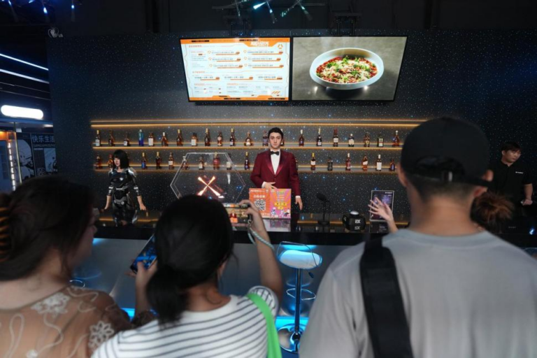 5 Crazy AI Machines in China That Do Not Exist in USA - SentiSight.ai Located next to the "Robot World" in the Beijing Economic-Technological Development Zone, the Robot Restaurant (机器人焰究所) currently has over 20 advanced-level models of robotics products. Image credit: The People's Government of Beijing Municipality