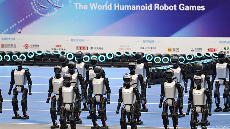 Humanoid robot games in action