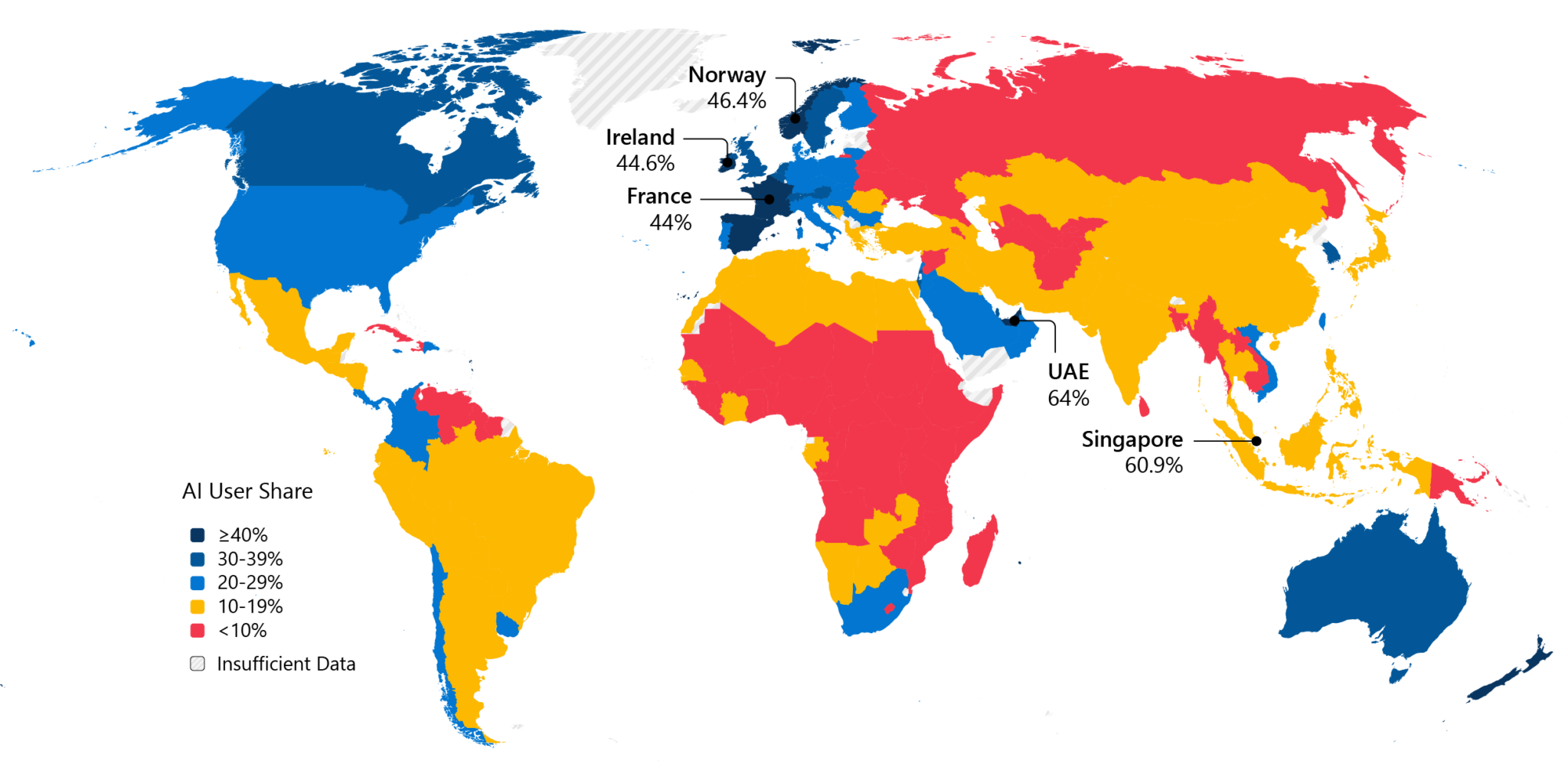 The AI Adoption Gap: Wealthy Nations Struggling to Keep Pace - SentiSight.ai AI adoption and usage across different countries