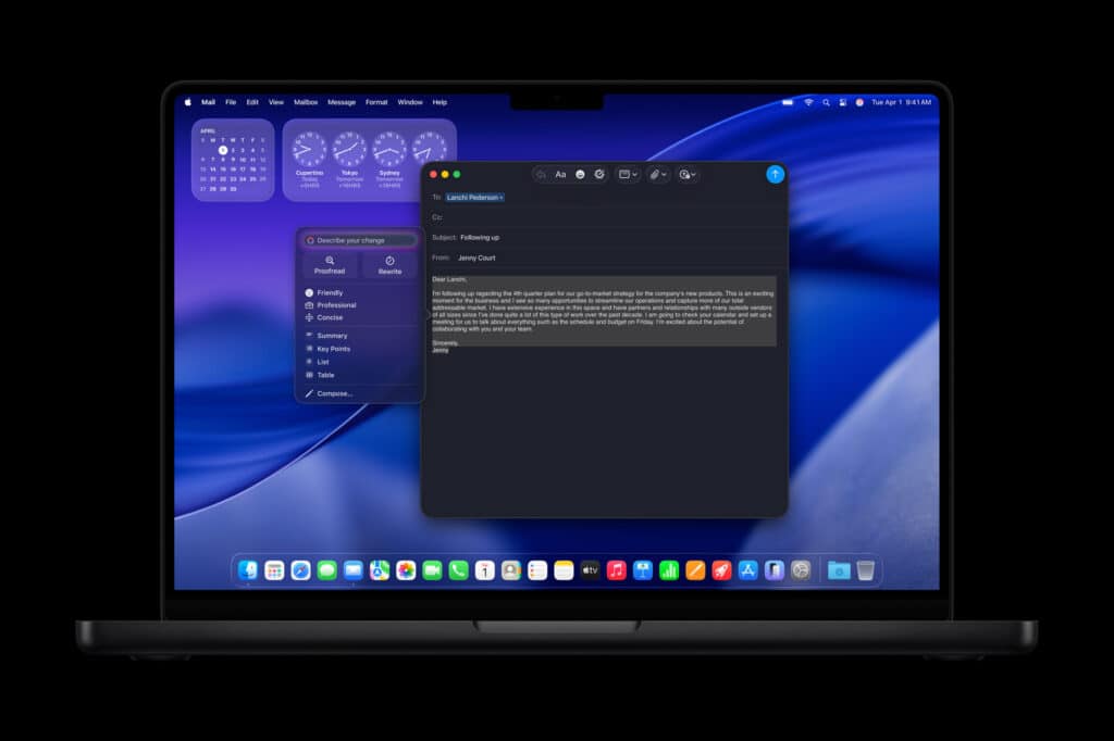 Was the 2026 MacBook Pro Built for AI Development in Mind? - SentiSight.ai MacBook Pro with AI writing tools. Image credit: Apple