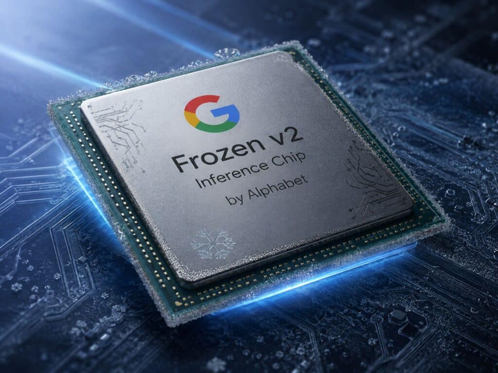 How Will the Alphabet Frozen v2 Chip Power Gemini? - SentiSight.ai Alphabet's Frozen v2 inference chip – artistic impression. Image credit: Alius Noreika / AI