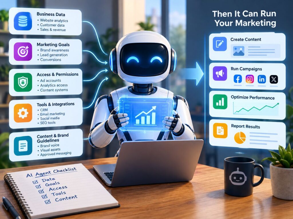 What an AI Agent Needs Before It Can Run Your Marketing - SentiSight.ai AI agent in marketing - artistic impression. Image source: Alius Noreika / AI