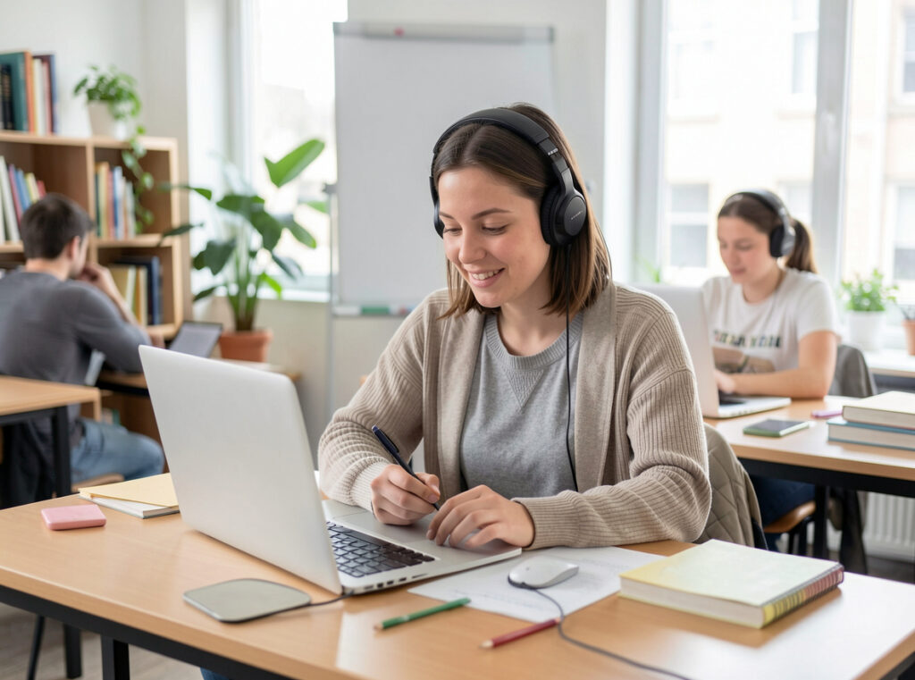 How AI Tools Are Replacing the Campus Support System for Online Students - SentiSight.ai Online studies - artistic impression. Image source: Alius Noreika / AI