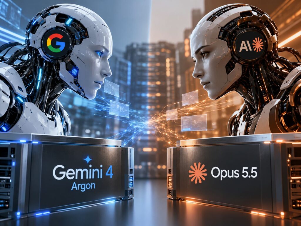 Gemini 4 Argon vs Opus 5.5: Which Is Victorious? - SentiSight.ai Two frontier AI models facing off – artistic impression. Image source: Alius Noreika / AI