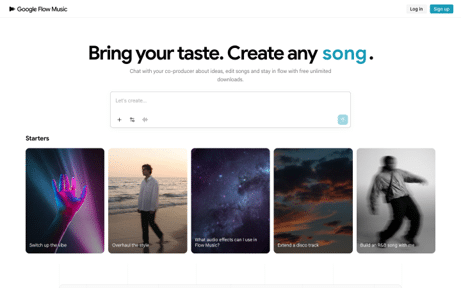 Top 5 AI Music Tools for Fast Creator Song Concepts - SentiSight.ai Product view: Google Flow Music