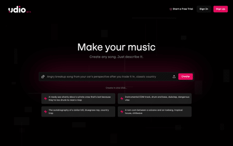 Top 5 AI Music Tools for Fast Creator Song Concepts - SentiSight.ai Product view: Udio